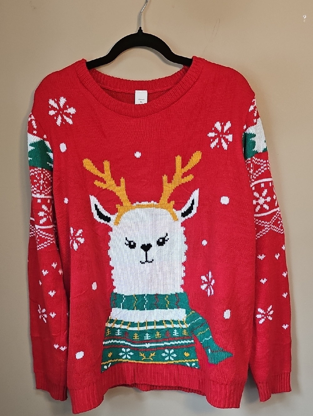 Festive Red Llama/ Alpaca Holiday Sweater